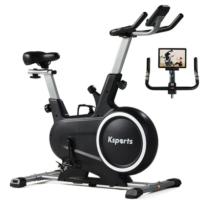 Ksports Home Magnetic Resistance Exercise Stationary Workout Bike w/ LCD Screen