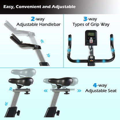 Ksports Home Magnetic Resistance Exercise Stationary Workout Bike w/ LCD Screen