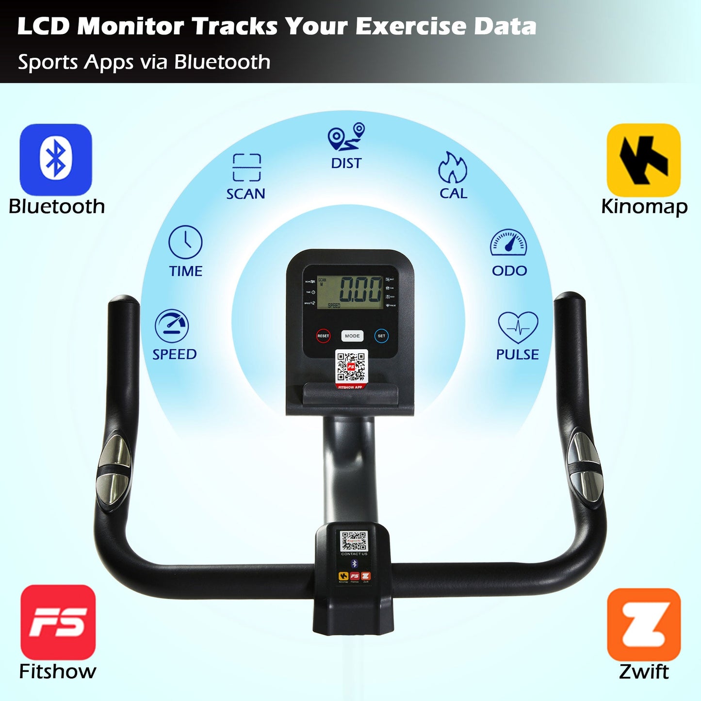 Ksports Home Magnetic Resistance Exercise Stationary Workout Bike w/ LCD Screen