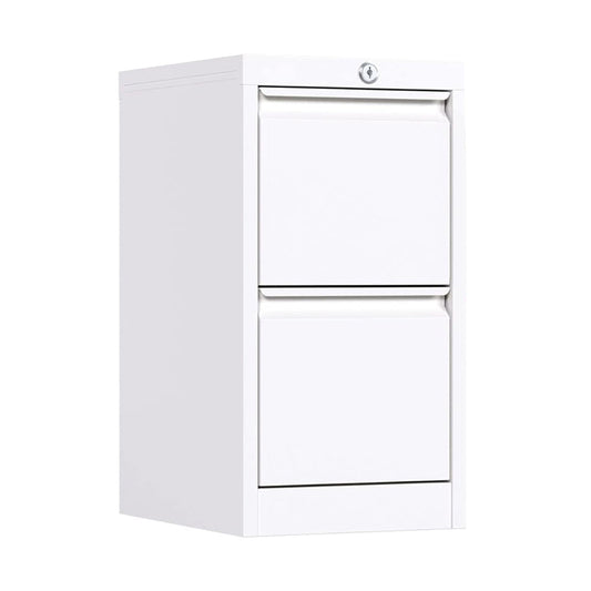 AOBABO 2 Drawer Vertical Metal File Cabinet with Lock for Home and Office, White