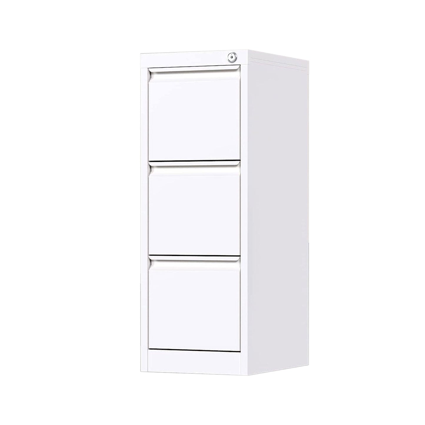 AOBABO 3 Drawer Vertical Metal File Cabinet with Lock for Home and Office, White
