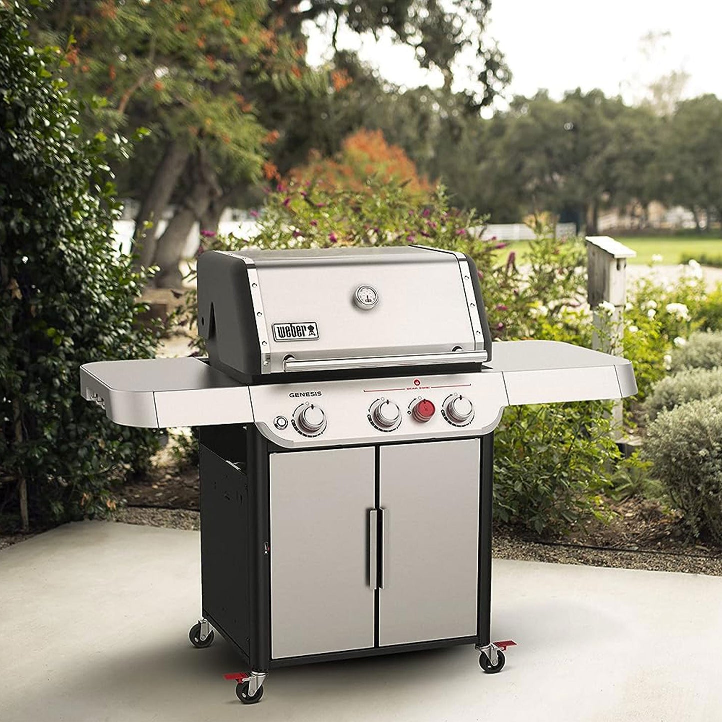 Weber Genesis S-325S Stainless Steel 3 Burner Liquid Propane Gas Grill, Silver