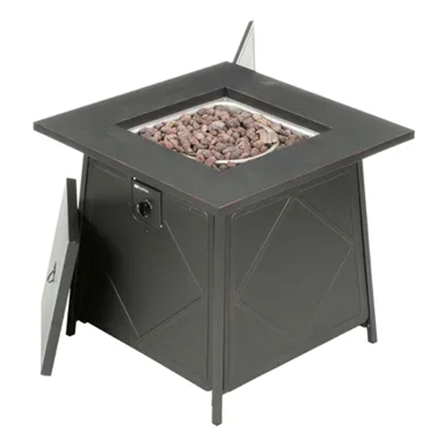 Four Seasons Courtyard Dual Heat 50,000 BTU Square Gas Tabletop Outdoor Fire Pit