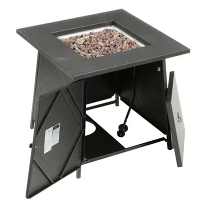 Four Seasons Courtyard Dual Heat 50,000 BTU Square Gas Tabletop Outdoor Fire Pit