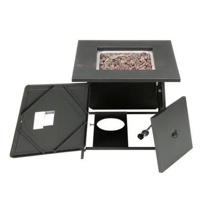 Four Seasons Courtyard Dual Heat 50,000 BTU Square Gas Tabletop Outdoor Fire Pit