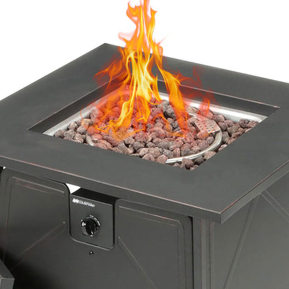 Four Seasons Courtyard Dual Heat 50,000 BTU Square Gas Tabletop Outdoor Fire Pit