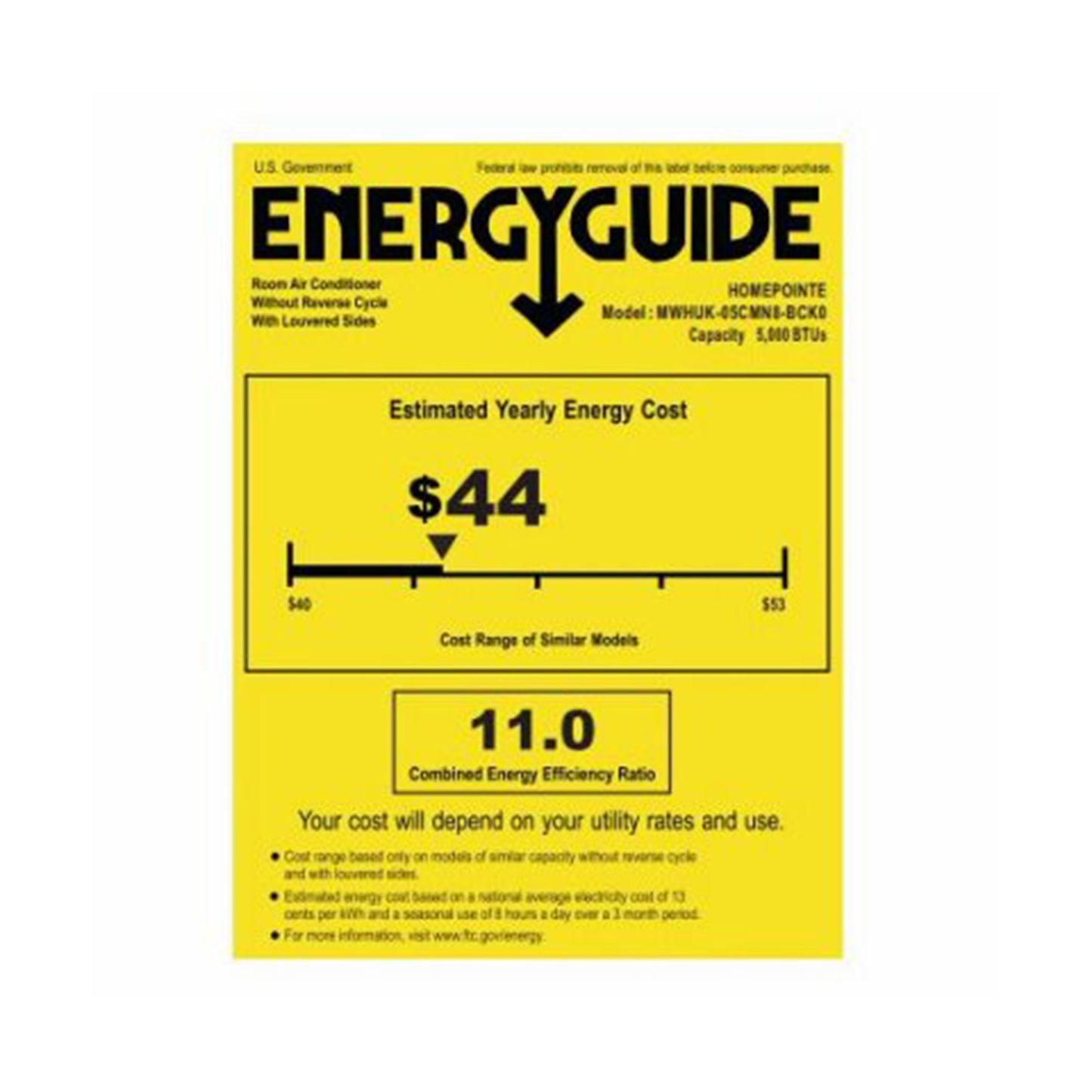 HomePointe 5,000 BTU Mechanical Window Air Conditioner with Rotary Thermostat