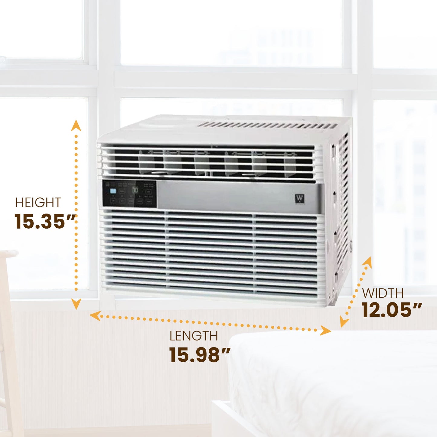HomePointe 6,000 BTU Window Air Conditioner w/Remote Control & LED Digital Panel