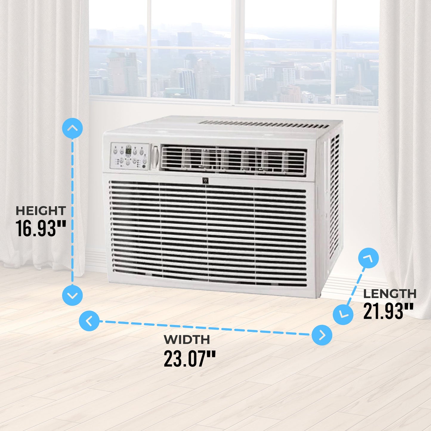 HomePointe 18000 BTU Window Air Conditioner w/Remote Control & LED Digital Panel