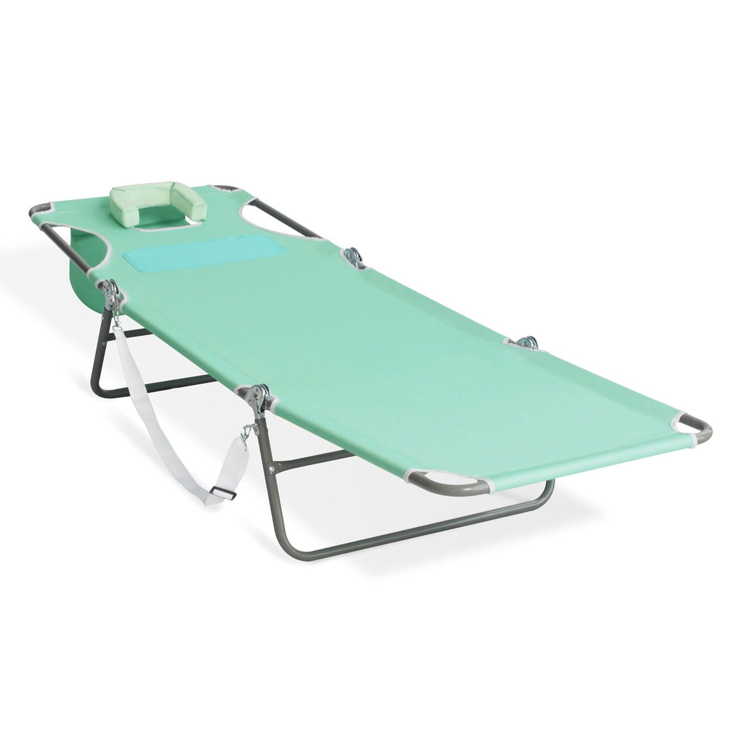 Ostrich Chaise Lounge Folding Sunbathing Poolside Beach Chair, Teal (2 Pack)