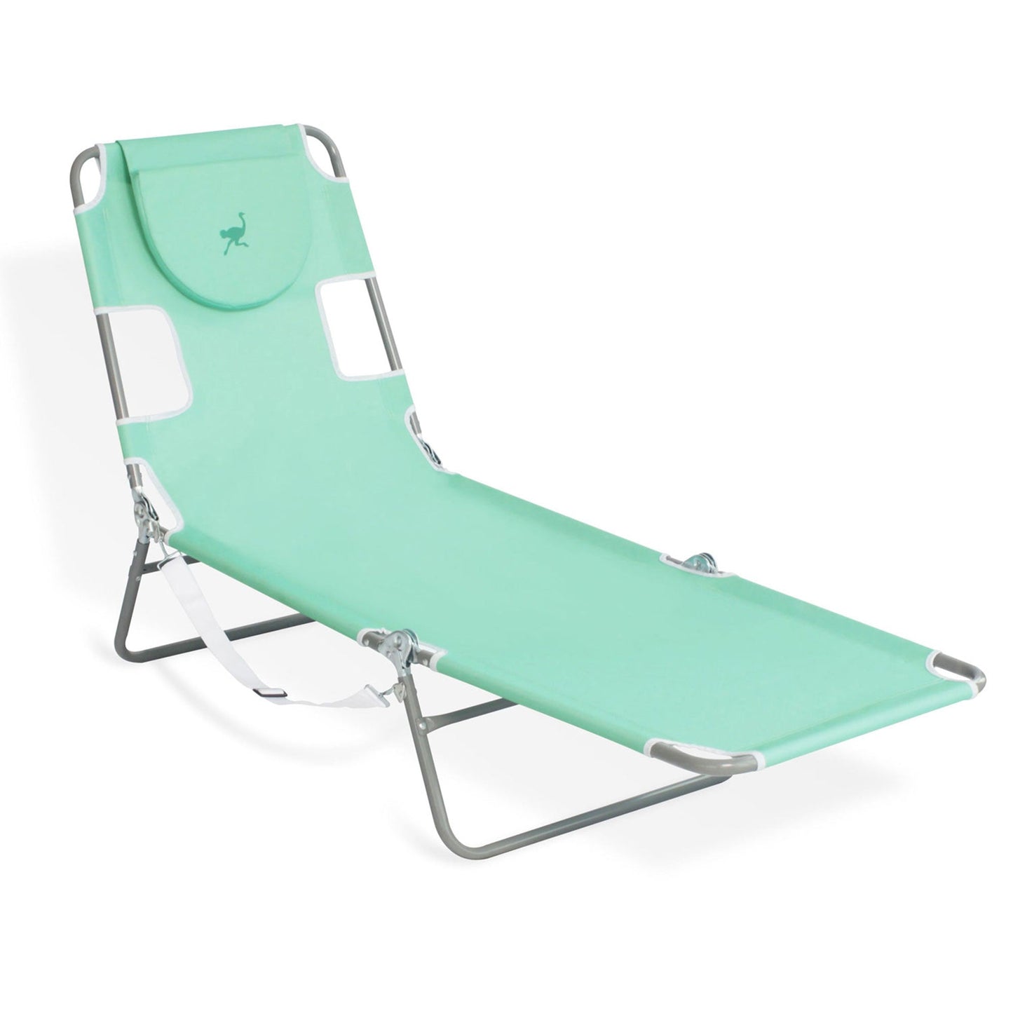 Ostrich Chaise Sunbathing Poolside Beach Chair with Recliner Lounge Chair, Teal