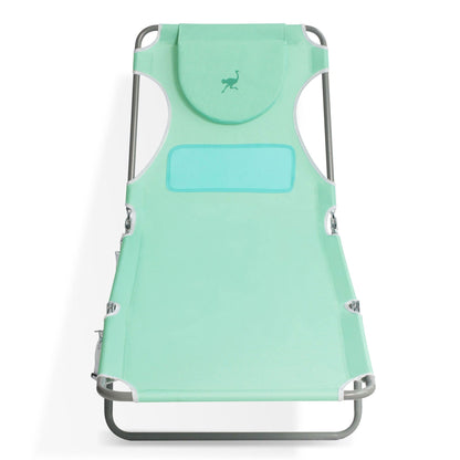 Ostrich Chaise Sunbathing Poolside Beach Chair with Recliner Lounge Chair, Teal