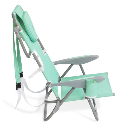 Ostrich Chaise Lounge Beach Chair with On Your Back Camping Lawn Chair, Teal