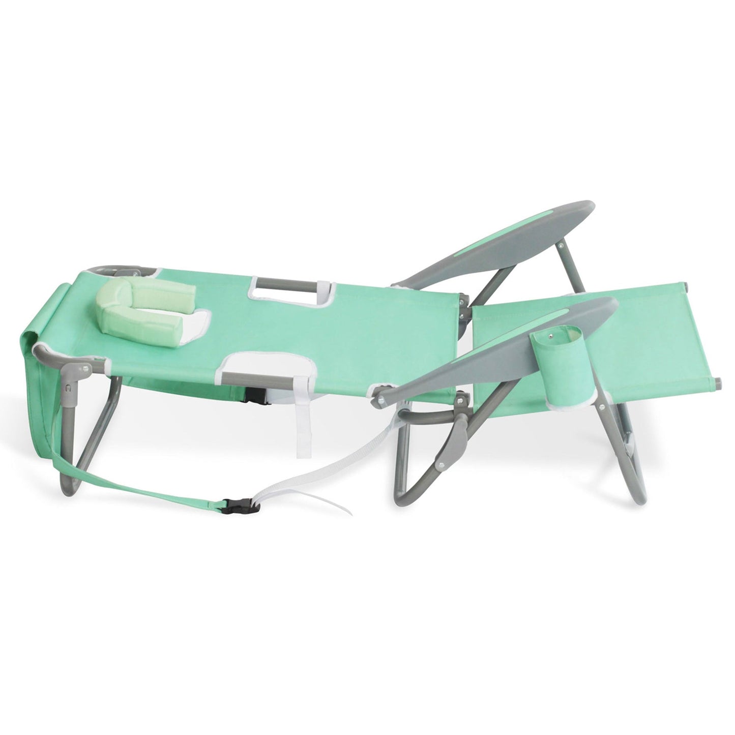 Ostrich Chaise Lounge Beach Chair with On Your Back Camping Lawn Chair, Teal