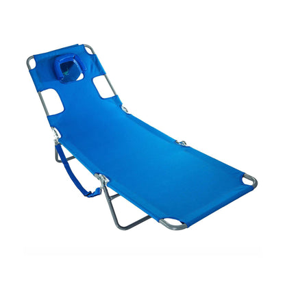 Ostrich Chaise Beach Lounger & Ladies Comfort On Your Back Beach Chair, Blue