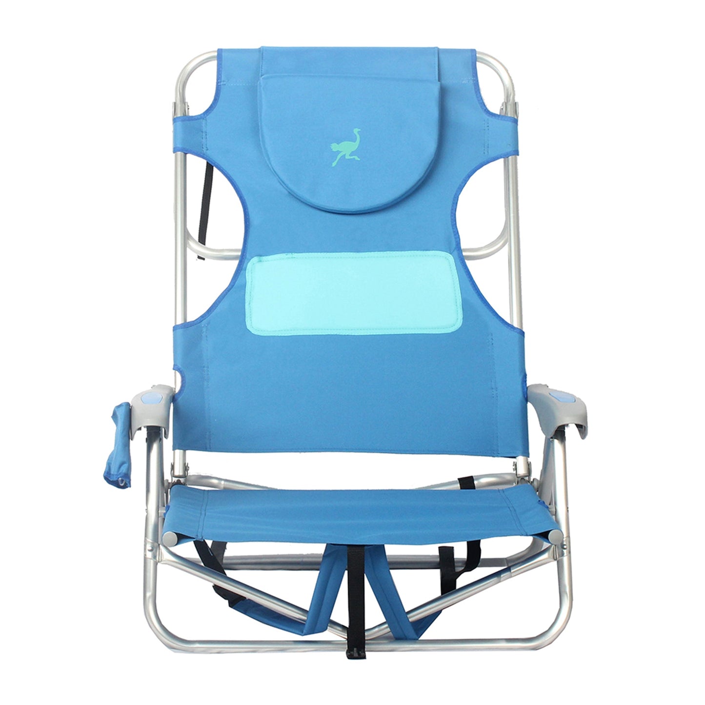 Ostrich Chaise Beach Lounger & Ladies Comfort On Your Back Beach Chair, Blue