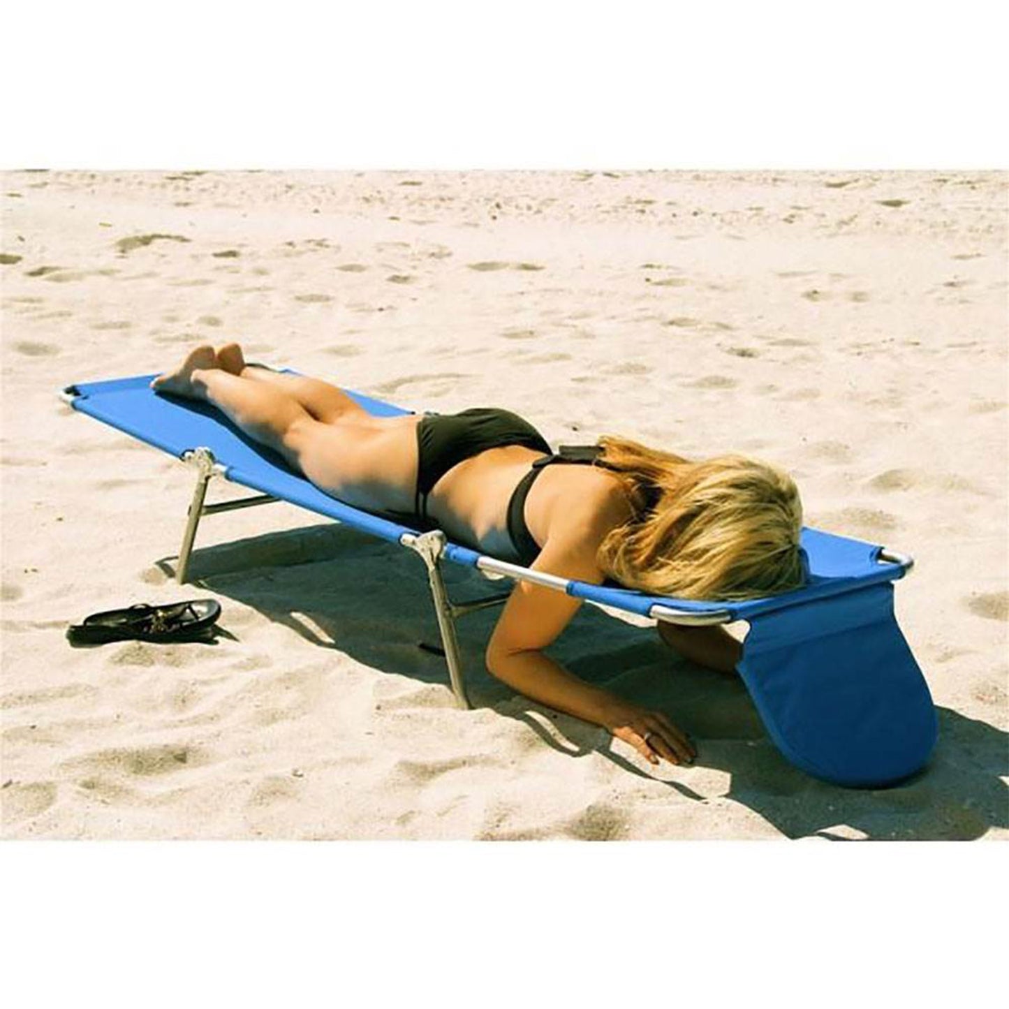 Ostrich Chaise Beach Lounger & Ladies Comfort On Your Back Beach Chair, Blue