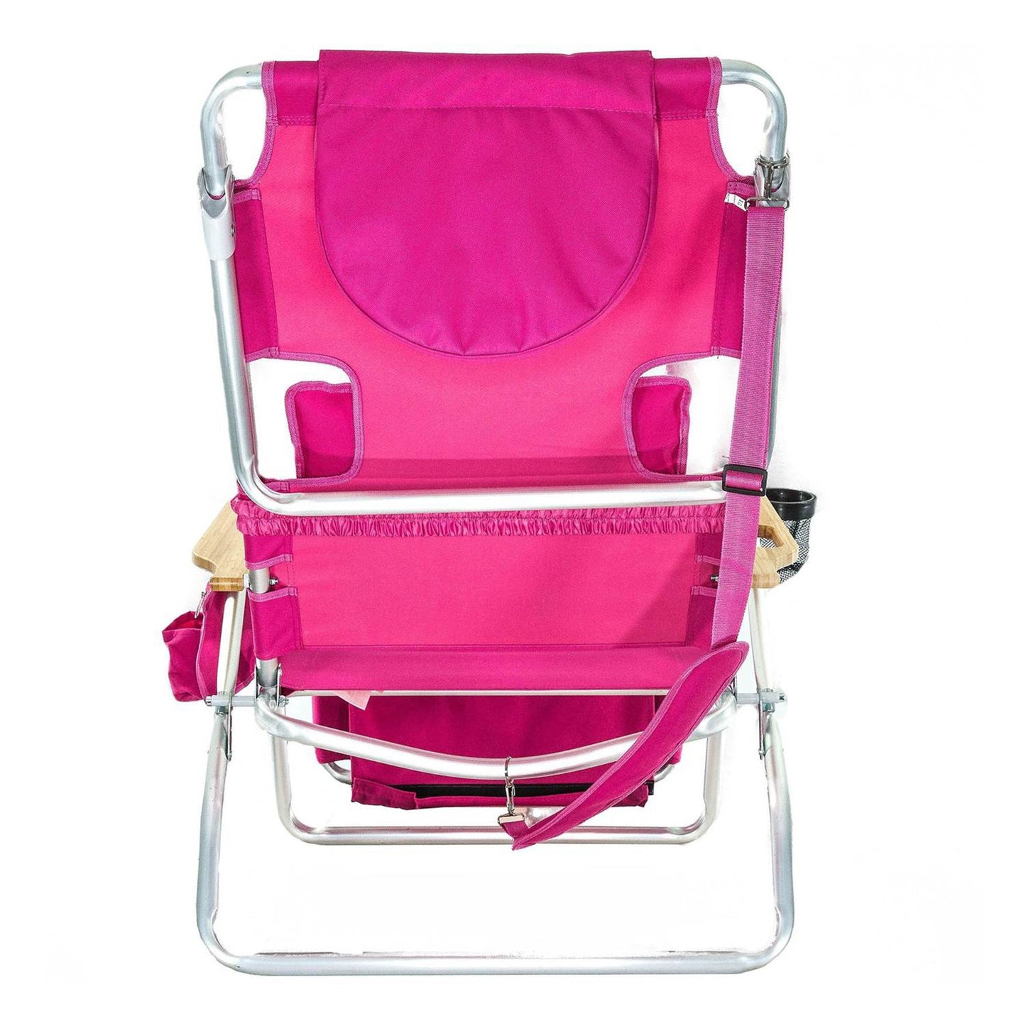 Ostrich Deluxe 3in1 Padded Sports Chair & Chaise Folding Beach Lounger, Pink