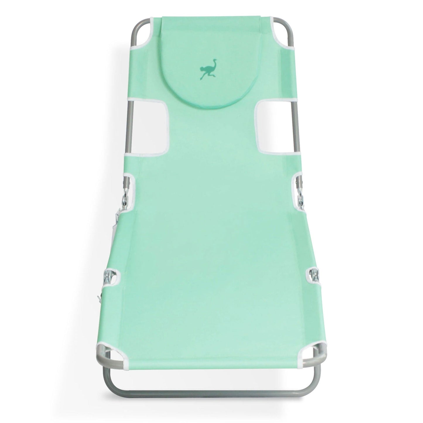 Ostrich Chaise Lounge Folding Sunbathing Recliner Beach Chair, Teal (4 Pack)
