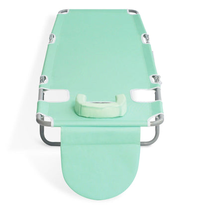 Ostrich Chaise Lounge Folding Sunbathing Recliner Beach Chair, Teal (4 Pack)