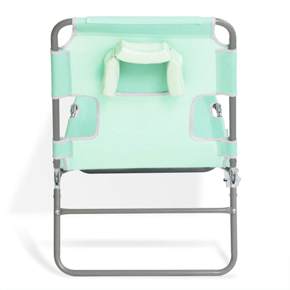 Ostrich Chaise Lounge Folding Sunbathing Recliner Beach Chair, Teal (4 Pack)