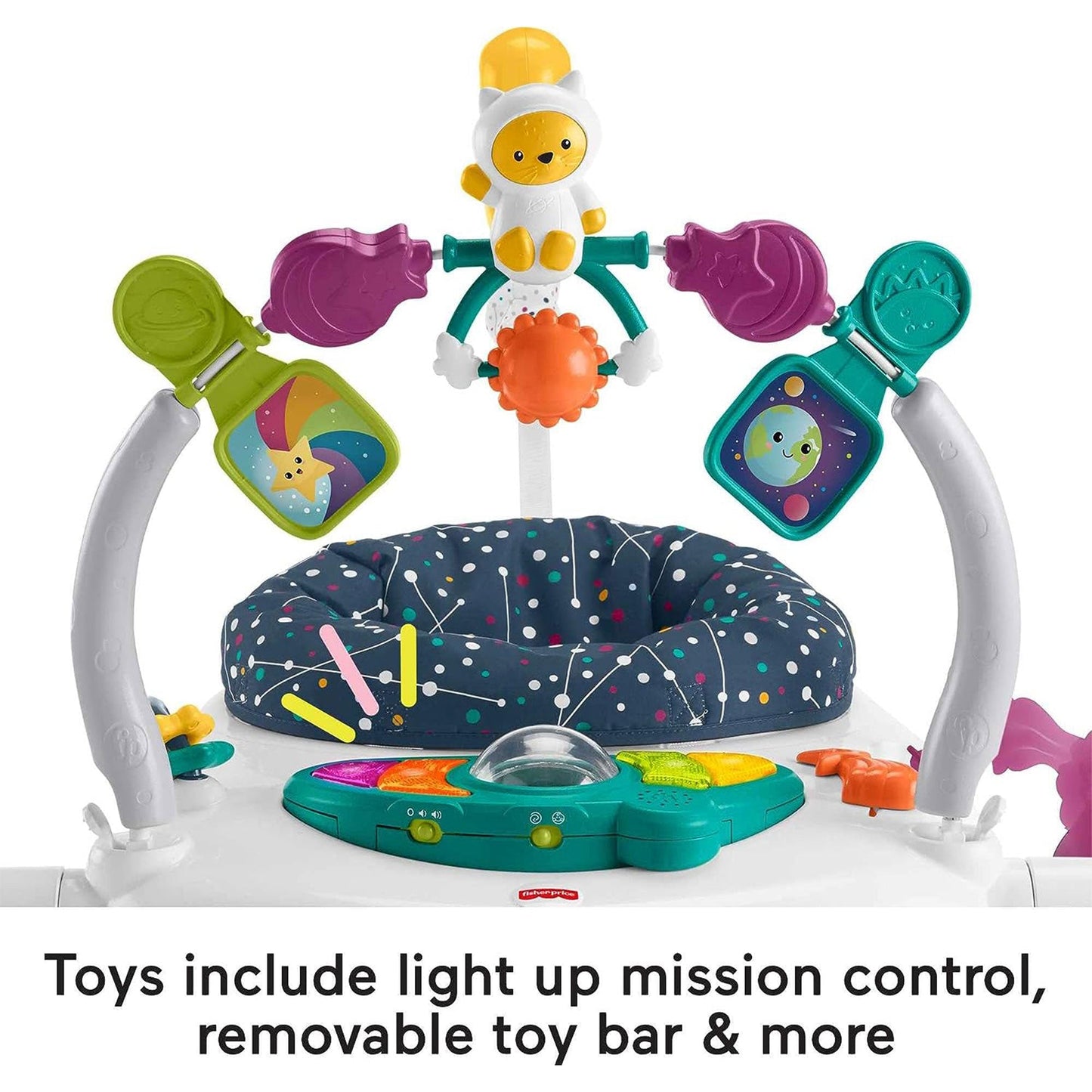 Fisher-Price AstroKitty SpaceSaver Jumperoo Baby Activity Center w/Light & Music
