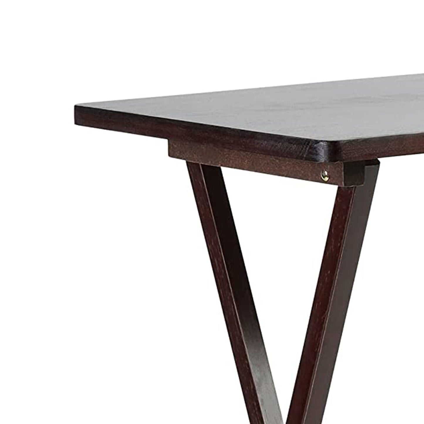 PJ Wood Folding Portable TV Snack Tray Table w/Compact Storage Rack, (Set of 7)