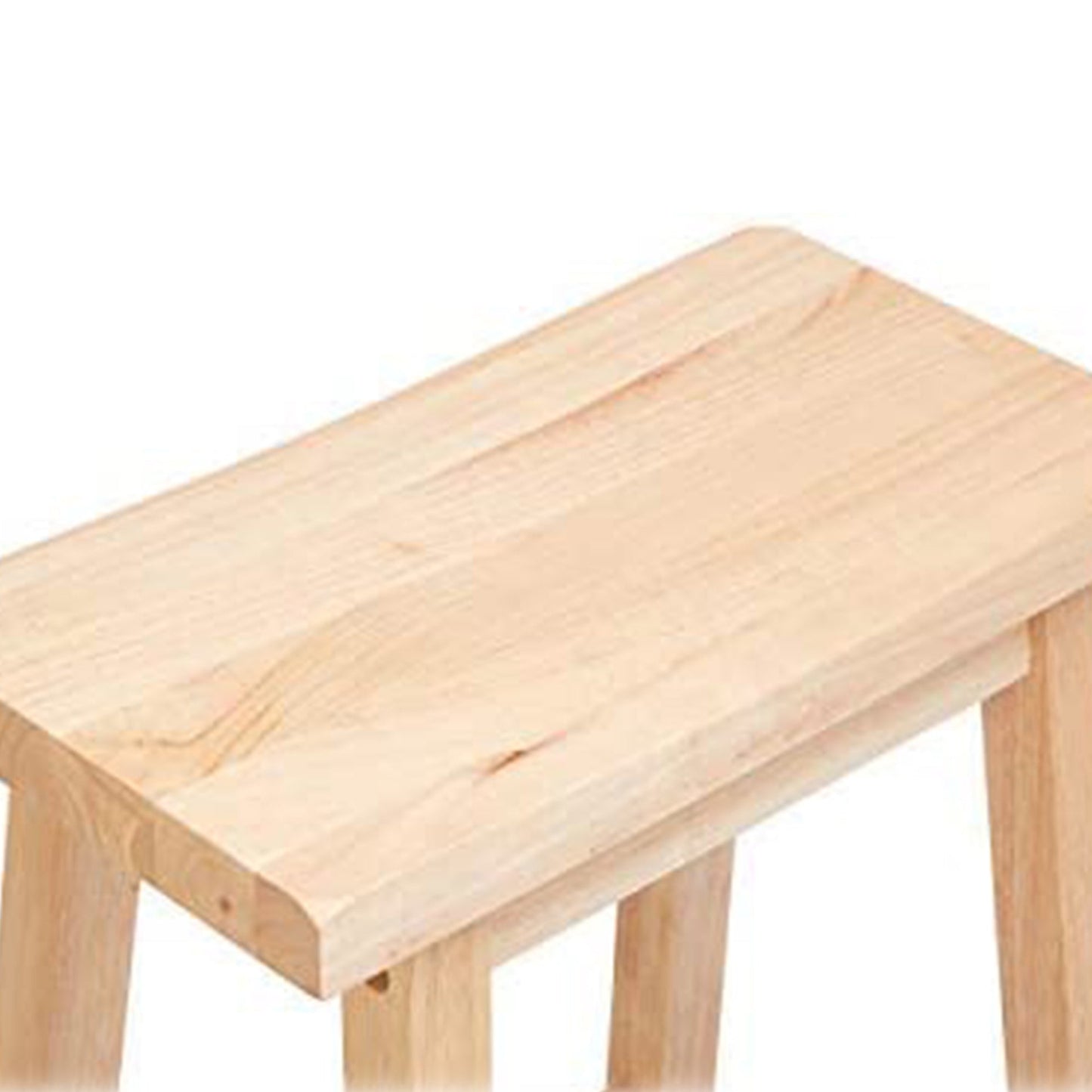 PJ Wood Classic Saddle Seat 29" Tall Kitchen Counter Stools, Natural (5 Pack)