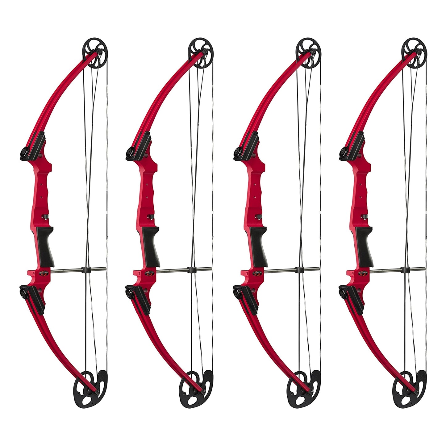 Genesis Archery Compound Bow Adjustable Sizing for Right Handed, Red (4 Pack)