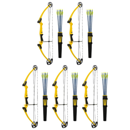 Genesis Archery Original Left Handed Compound Bow Archery Kit, Yellow (5 Pack)
