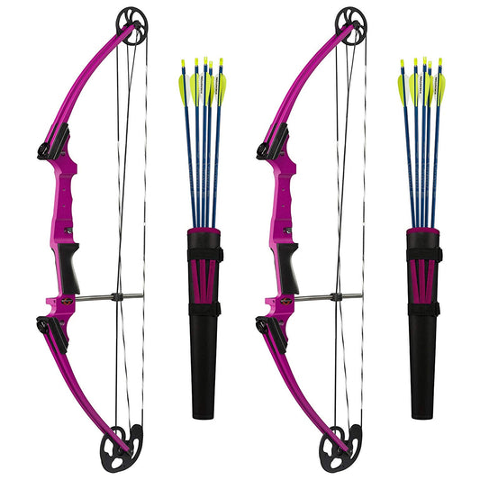 Genesis Archery Original Left Handed Compound Bow Archery Kit, Purple (2 Pack)