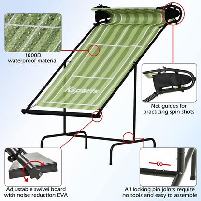 Ksports Racket Sports Indoor Outdoor Tennis Rebounder Net with Carry Bag, Green