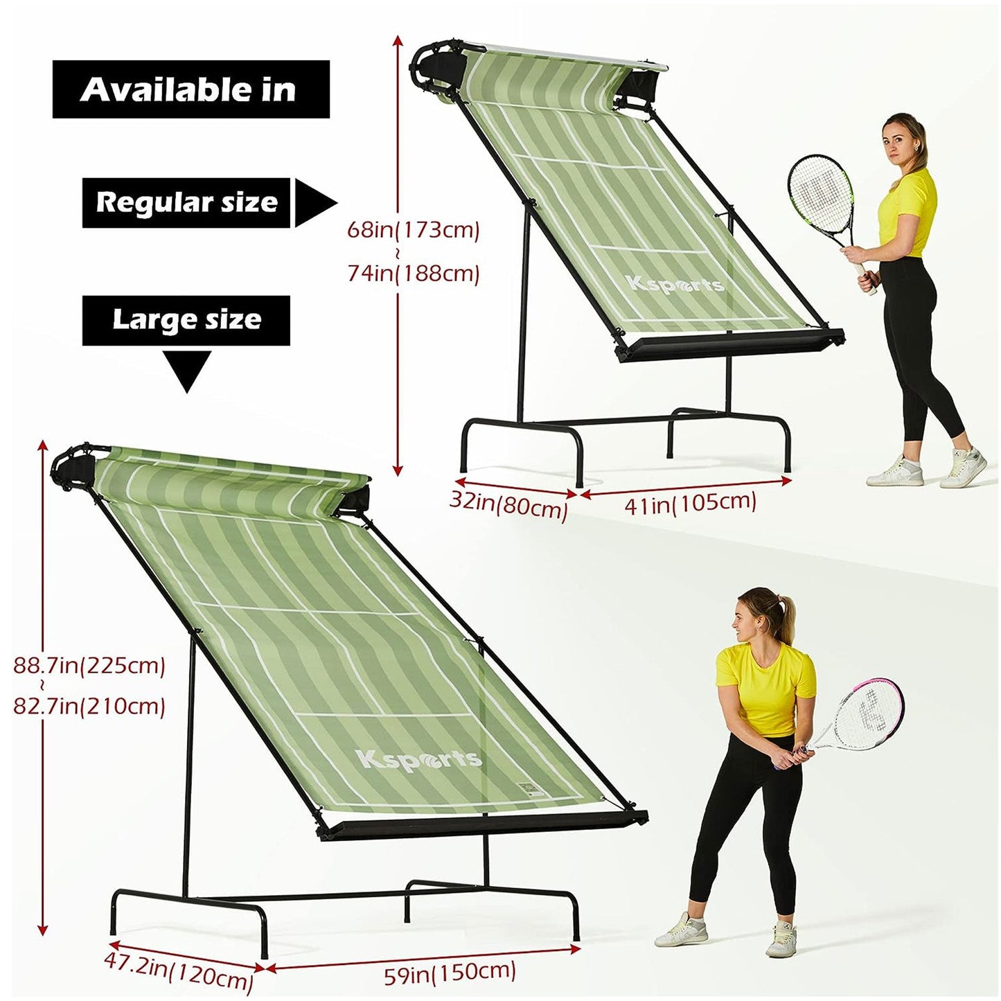 Ksports Racket Sports Indoor Outdoor Tennis Rebounder Net with Carry Bag, Green