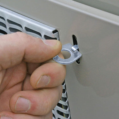 Camco Stainless Steel Bilingual Cam Lock for Water Heater Door Latch, Silver