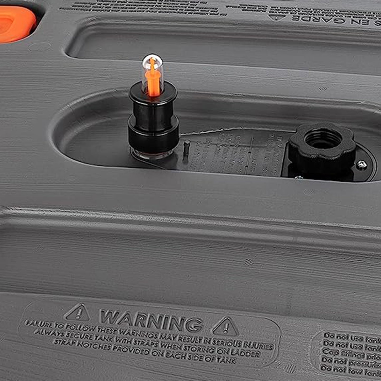 Camco Rhino Easy to Install 1.5 Inch Diameter RV Tote Tank Gauge, Black/Orange