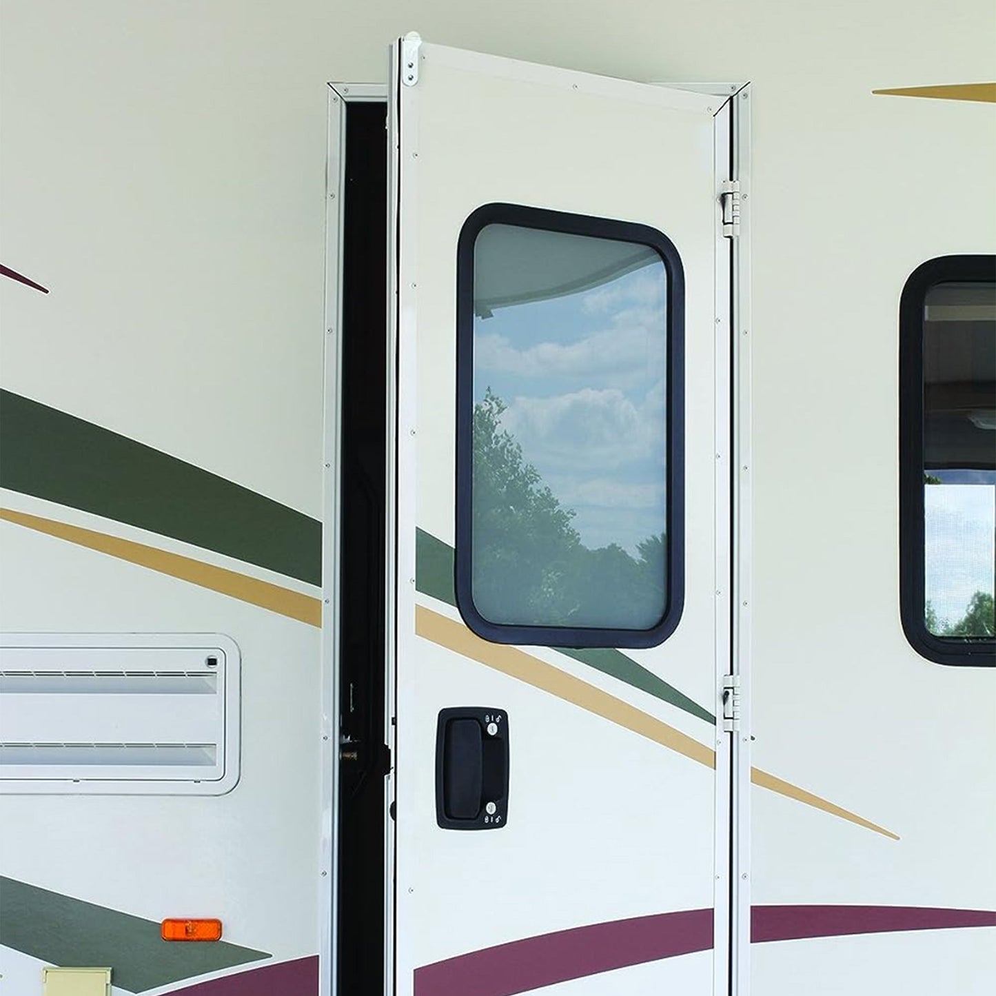 Camco Awning Door Roller Ball with Screen Door Slider & Mounting Hardware, White