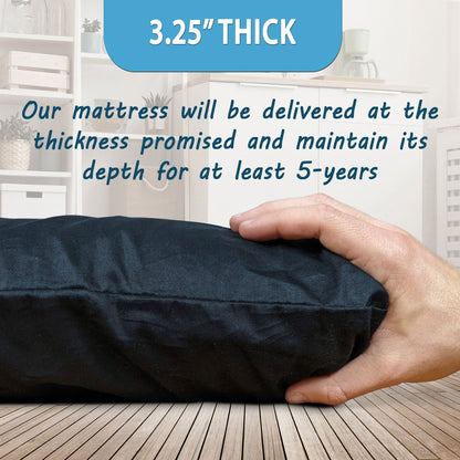 Native Nest Japanese Futon Floor Mattress, Foldable Shikibuton Bed, Twin, Black