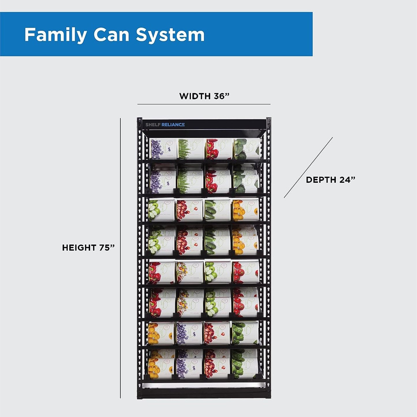 Shelf Reliance Maximizer Large Can Rotation Organizer Supports Up To 112 Cans