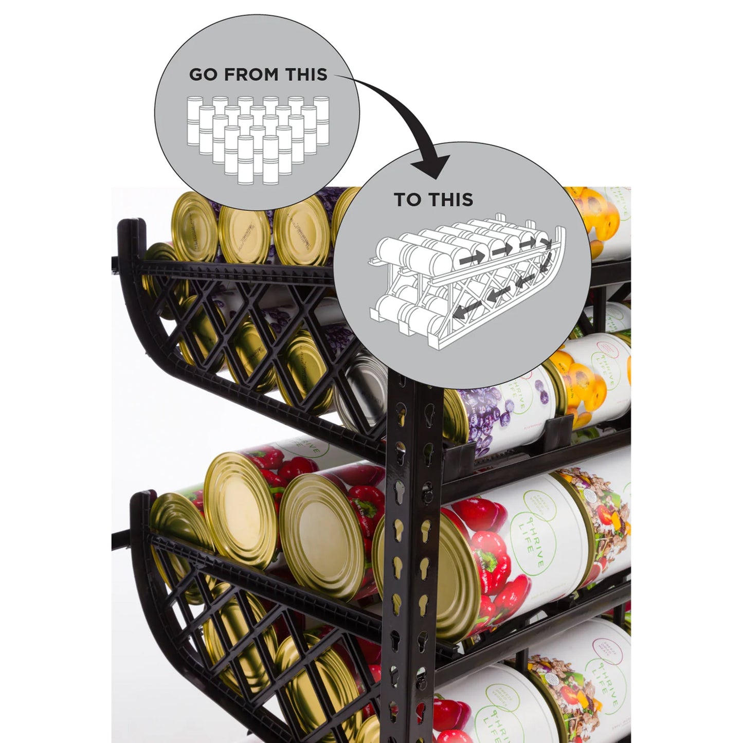 Shelf Reliance Maximizer Variety Can Rotation Organizer Holds Up To 300 Cans
