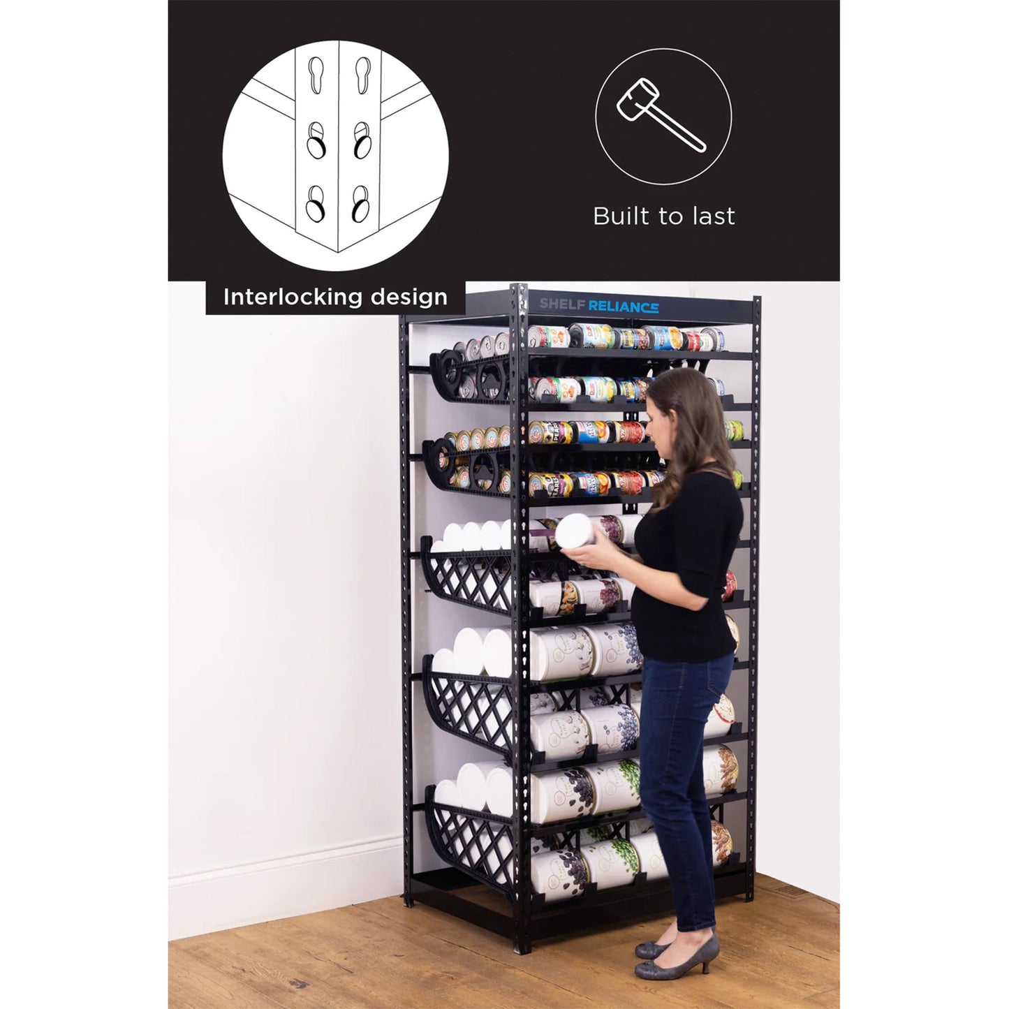 Shelf Reliance Maximizer Variety Can Rotation Organizer Holds Up To 300 Cans