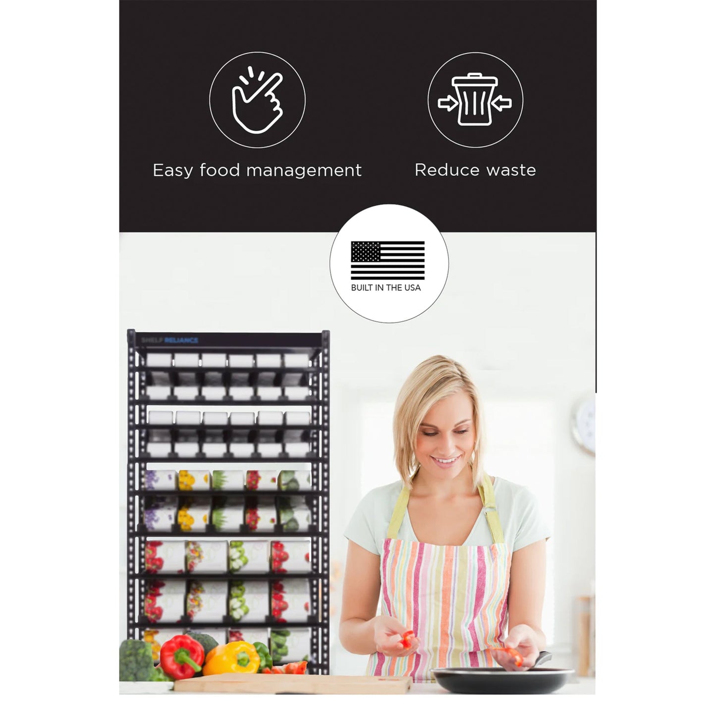 Shelf Reliance Maximizer Variety Can Rotation Organizer Holds Up To 300 Cans