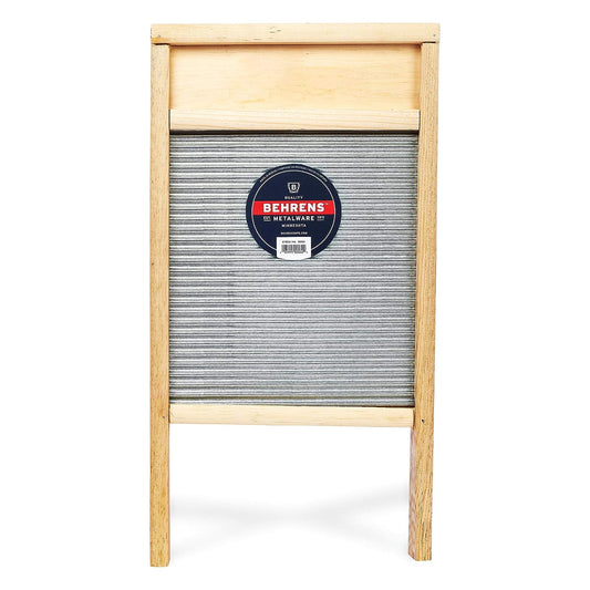 Behrens Galvanized Steel/Wood Washboard Manual Clothes Washing Machine, Large