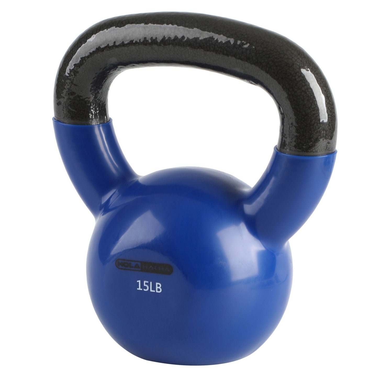 HolaHatha 15 Pound Solid Cast Iron Workout Kettlebell for Home Strength Training