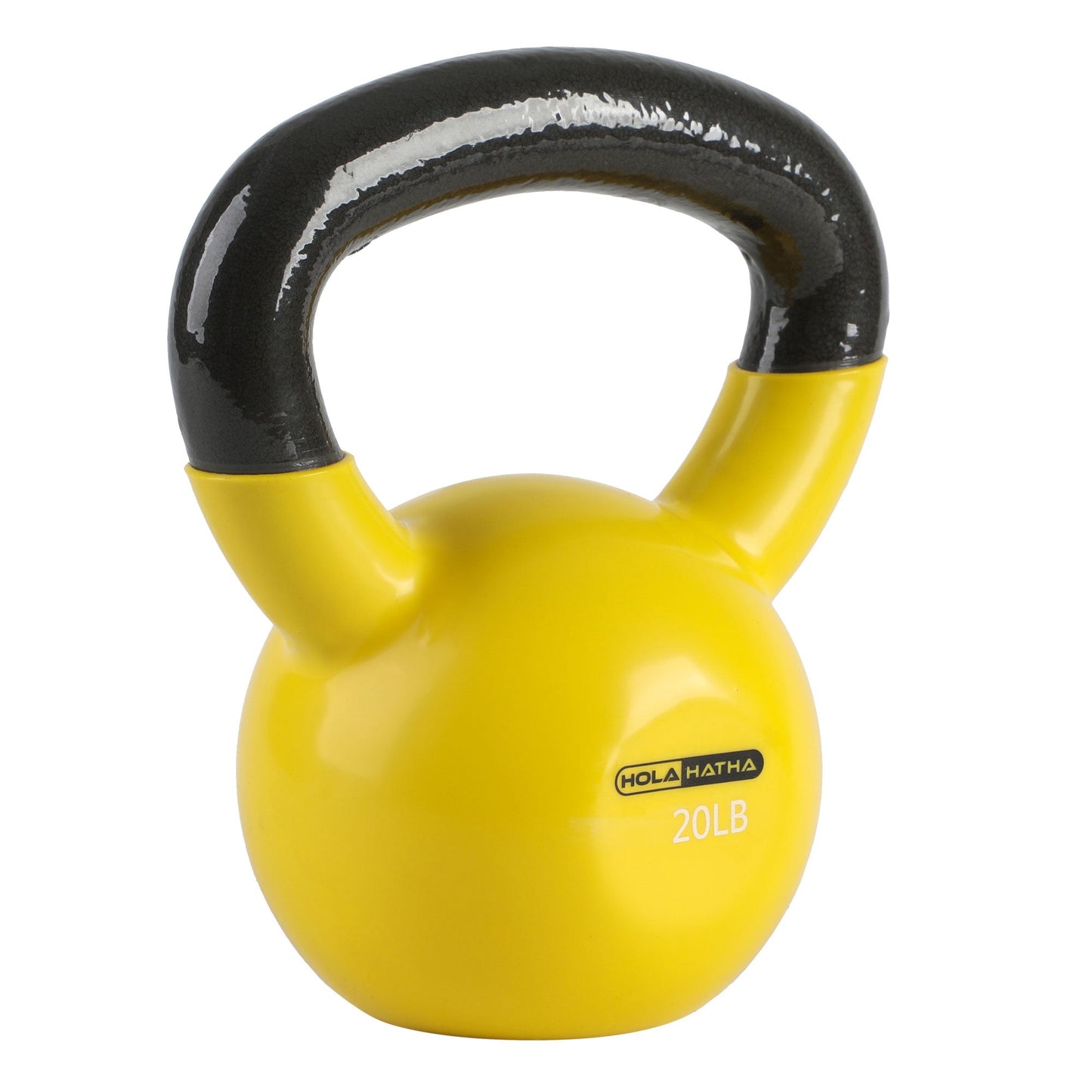 HolaHatha 20 Pound Solid Cast Iron Workout Kettlebell for Home Strength Training