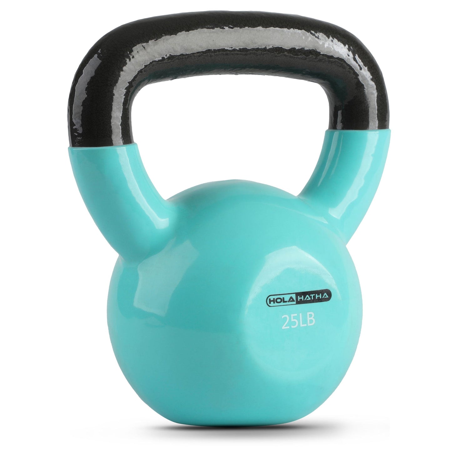 HolaHatha 25 Pound Solid Cast Iron Workout Kettlebell for Home Strength Training