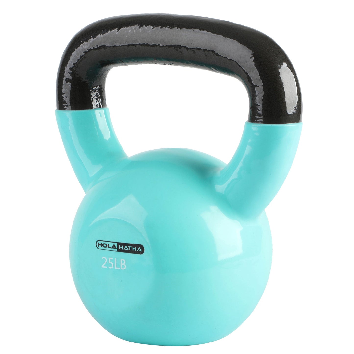 HolaHatha 25 Pound Solid Cast Iron Workout Kettlebell for Home Strength Training