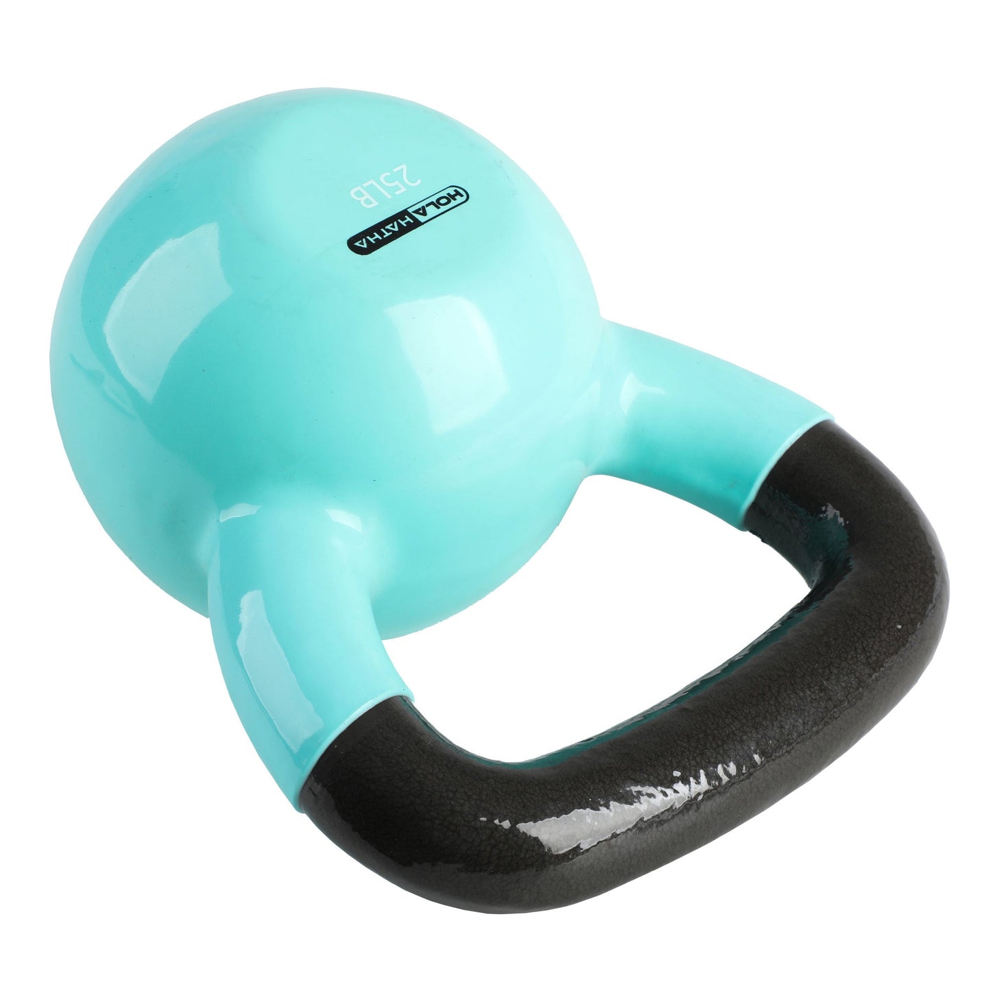 HolaHatha 25 Pound Solid Cast Iron Workout Kettlebell for Home Strength Training