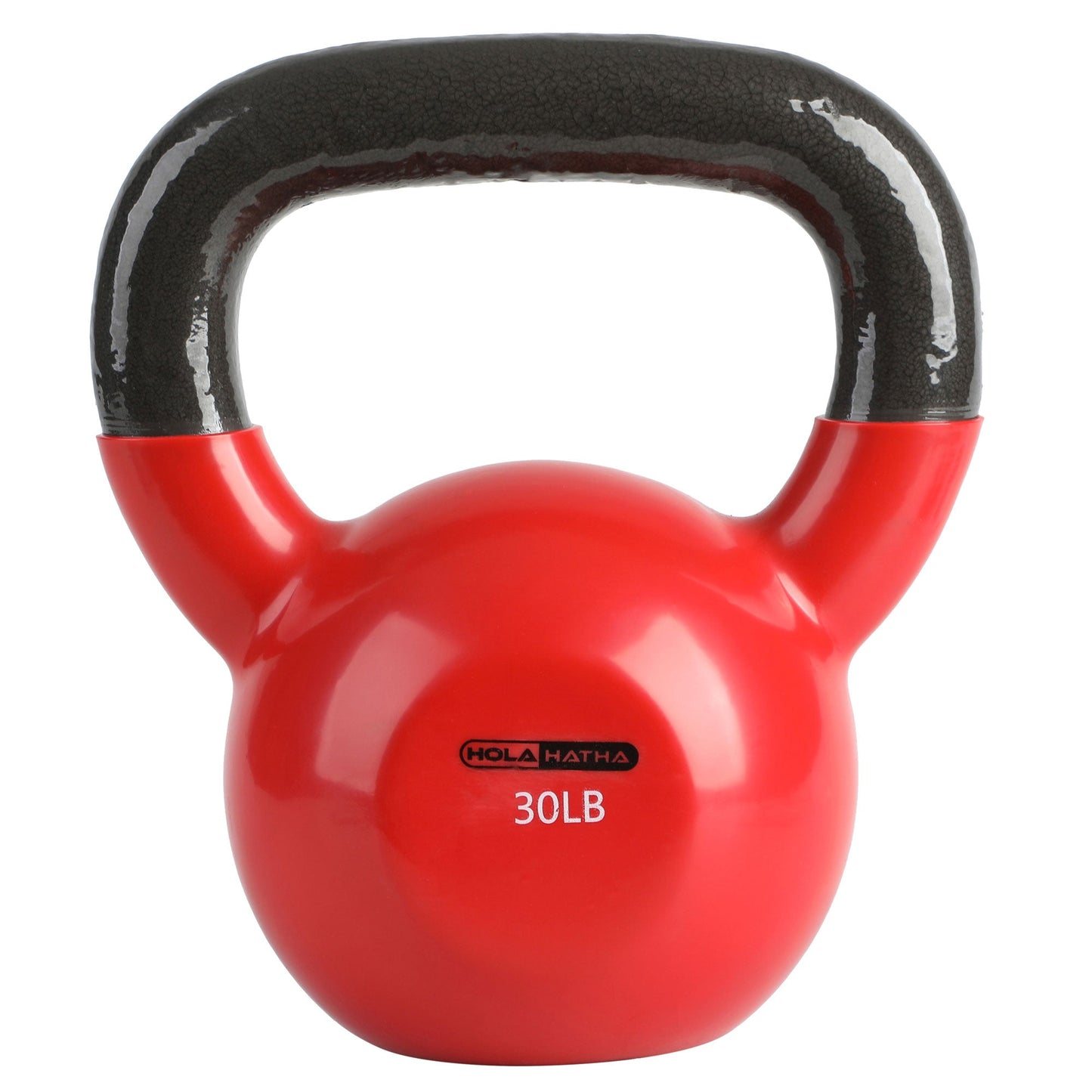 HolaHatha 30 Pound Solid Cast Iron Workout Kettlebell for Home Strength Training