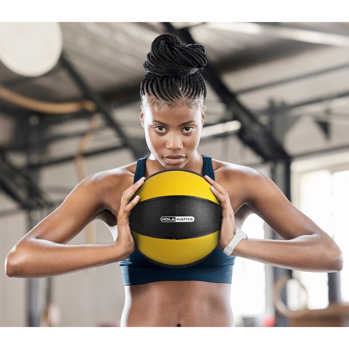 HolaHatha 8 Pound Medicine Exercise Ball for Rehabilitation or Working Out