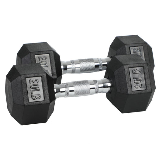 HolaHatha Iron Hexagonal Cast Home Exercise Dumbbell Free Weight, 20 Pounds